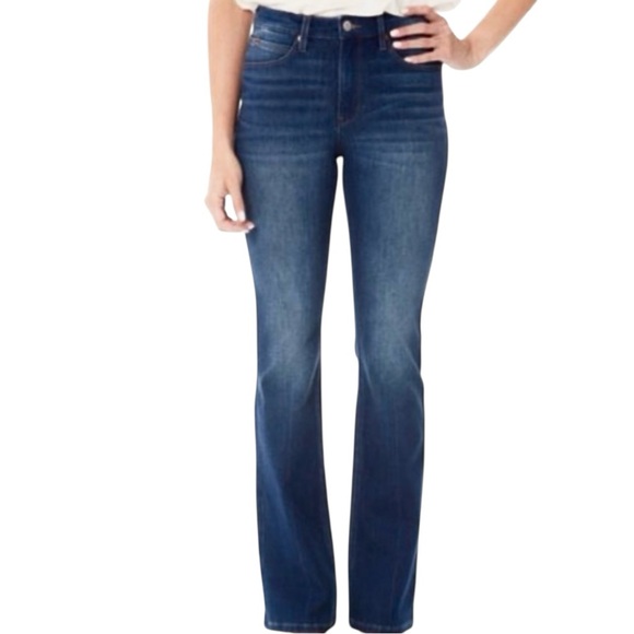 Nicole Miller Soho Dark Wash Super Stretch High Rise Bootcut Jeans 12 - Picture 2 of 10